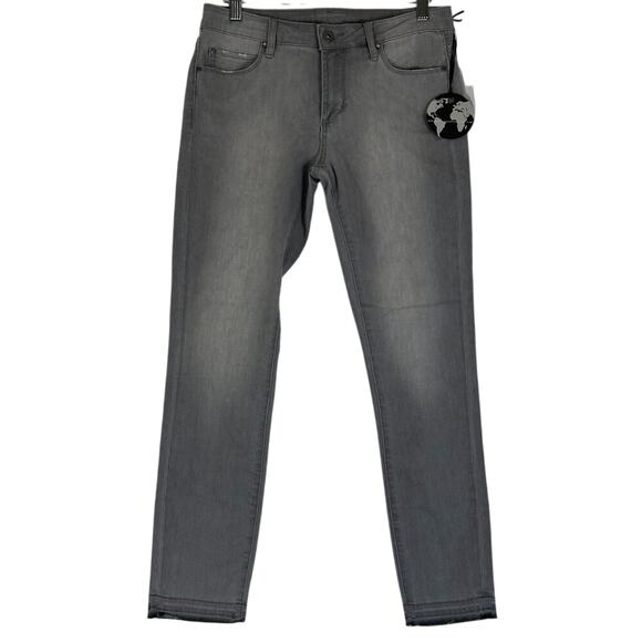 NWT Articles of Society Carly Jeans Womens 27 Gray Crop Skinny Raw Hem Stretch - Picture 2 of 8